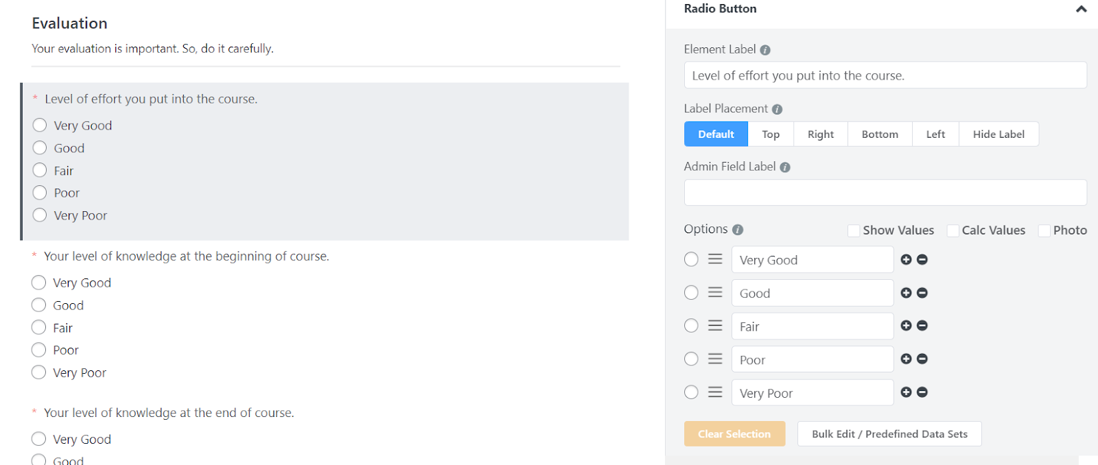 Radio Button Field - Fluent Forms