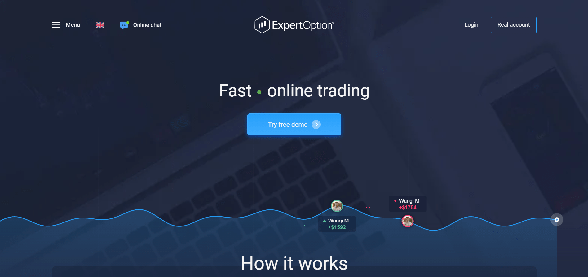 The official website of Expert Option