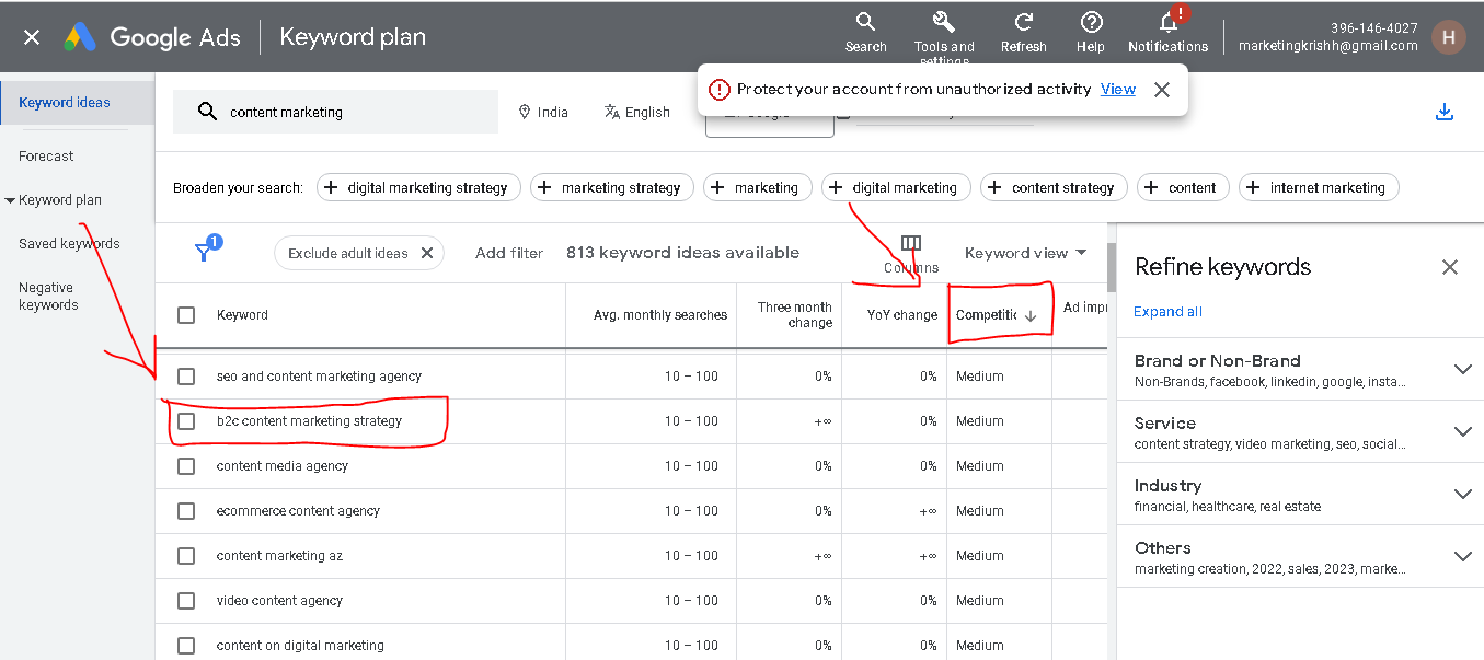 Finding Long tail keywords using keyword planner - What To Do After Keyword Research
