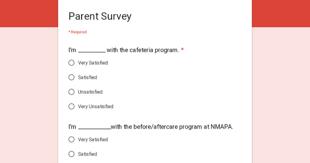 Parent Survey 