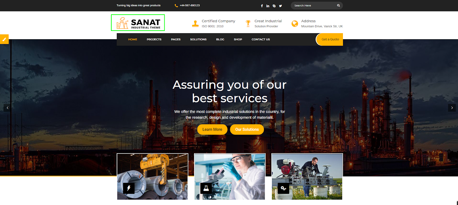 Sanat - Factory and Industry WordPress Theme