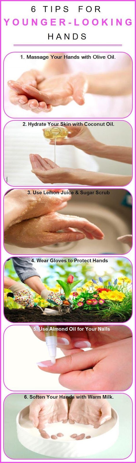 These 6 Tips Will Make Your Hands Look Younger [INFOGRAPHIC] #infographic #hands #tips