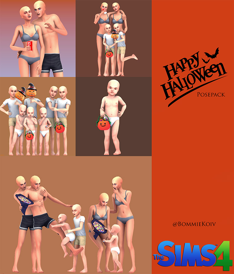 Happy Halloween Pose Pack Sims 4 CC