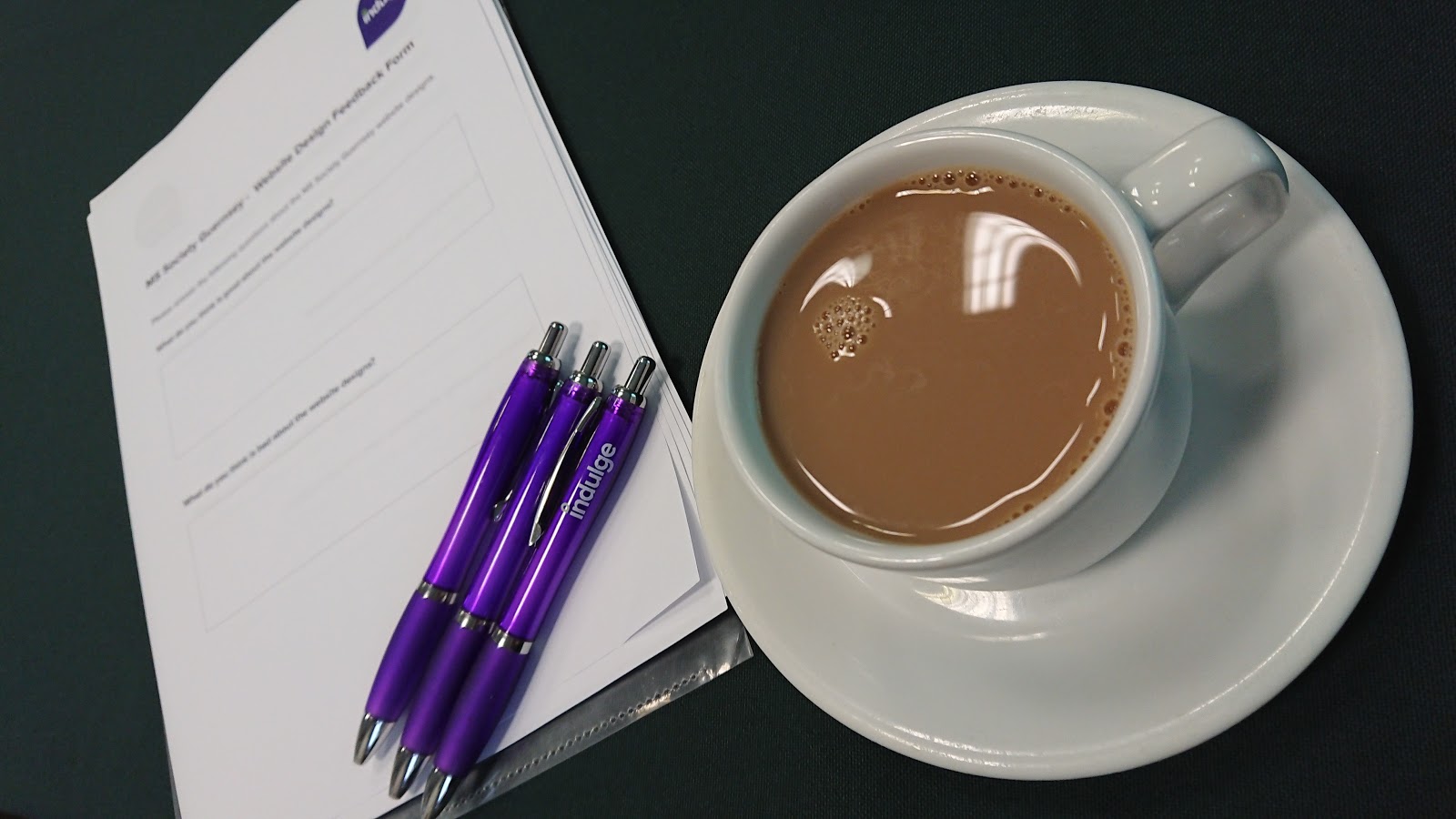 Website briefing document, Indulge pens and a cup of tea