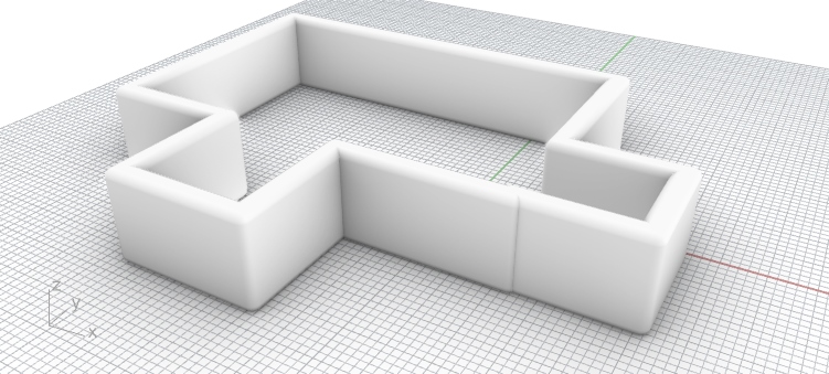Rounding and thickening a wall in rhino 