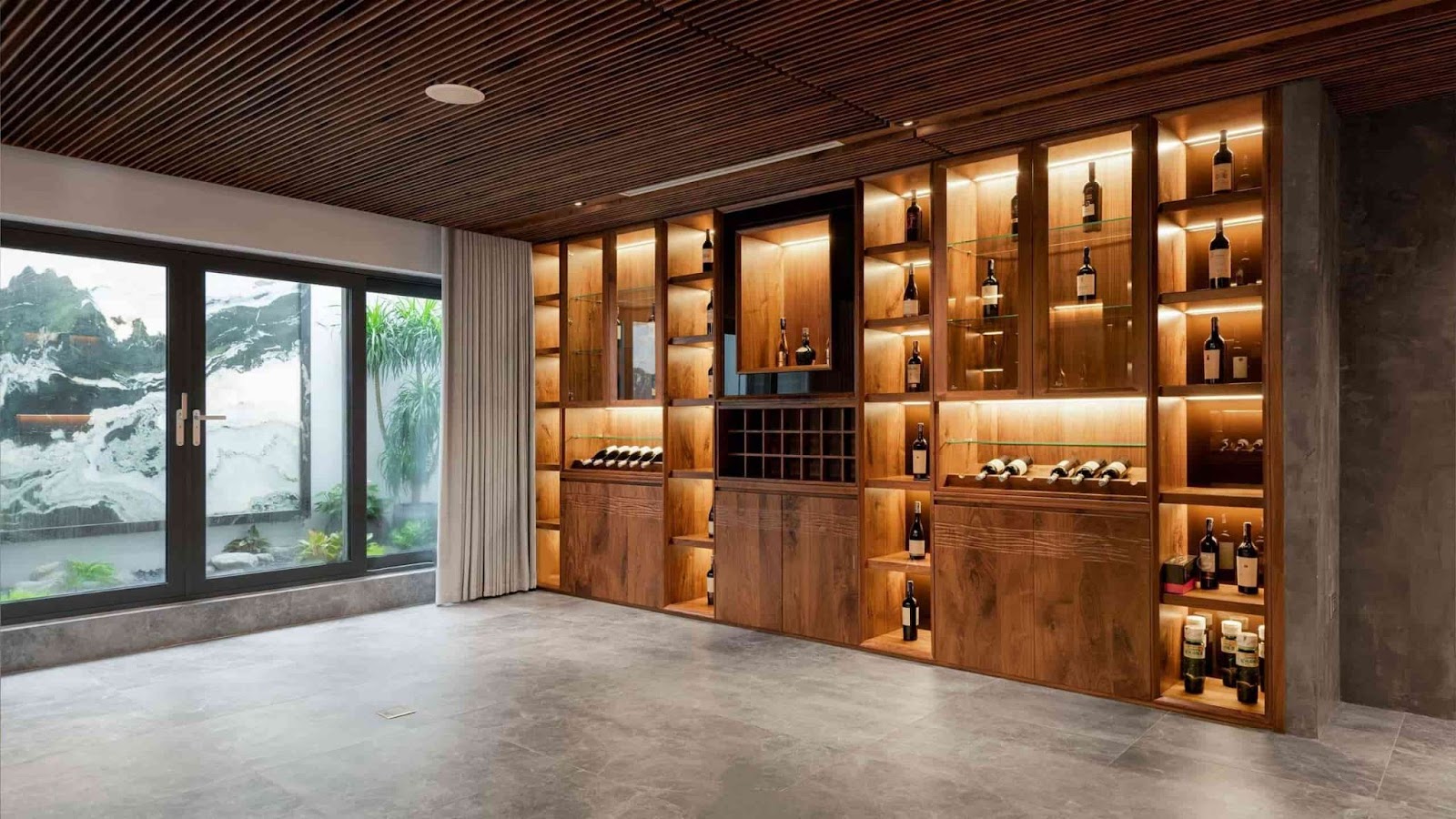 Tủ rượu gỗ tự nhiên sự lựa chọn tốt nhất cho phòng khách, , Tư vấn nội thất