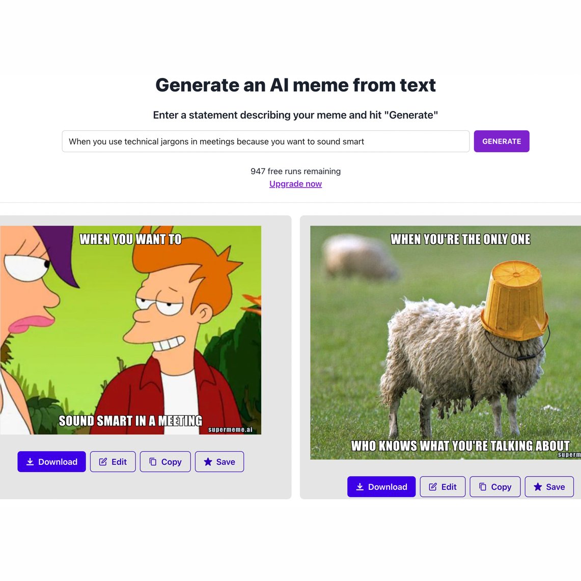 Supermeme.ai: AI-Powered Meme Generator Creates Custom Memes in