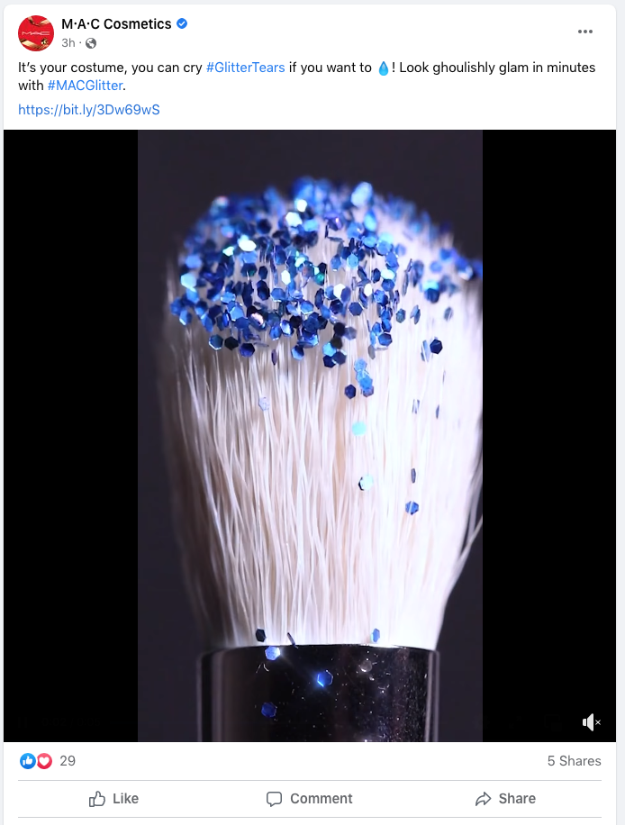 Mac Cosmetics knows the importance of social media copywriting, this is a screenshot of their Facebook campaign.