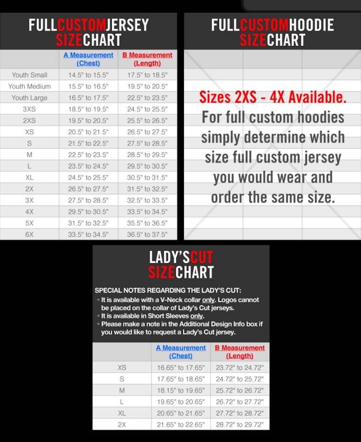 Please review jersey size chart carefully before ordering jersey.  Jersey’s run slightly small, bigger is almost always better, as students could be wearing them for up to 2 years!  Please size accordingly.