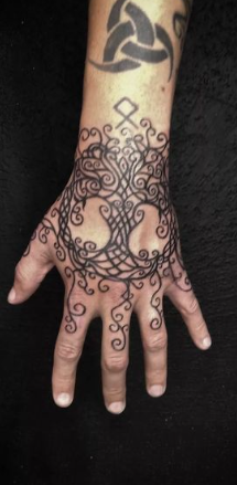  Hand Piece Yggdrasil Tattoo