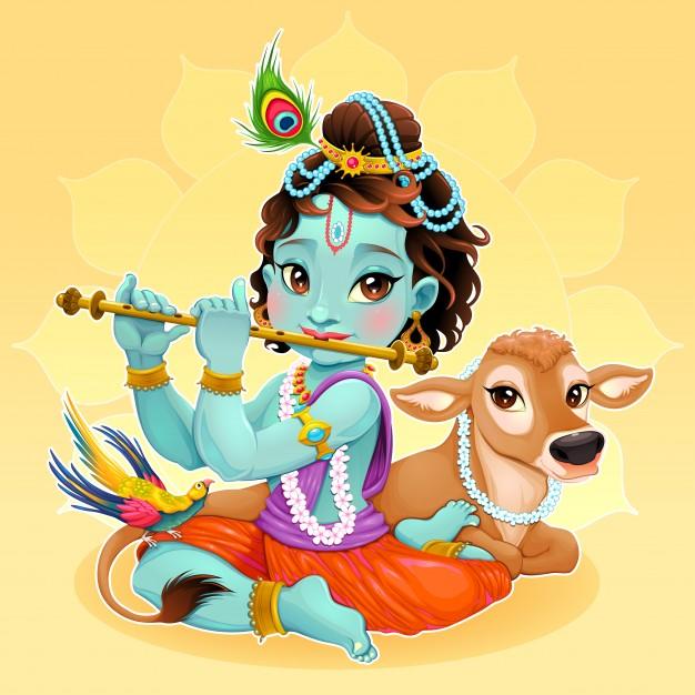 Cute illustration of krishna