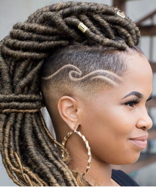 Mohawk Dread Styles for Girls and buzz cut