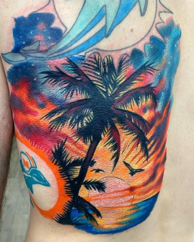 Electrum Palm Tree Tattoo