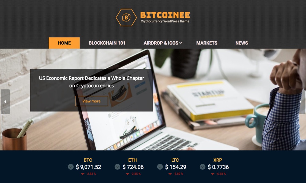 Bitcoinee – Temas WordPress de Criptomoeda Grátis