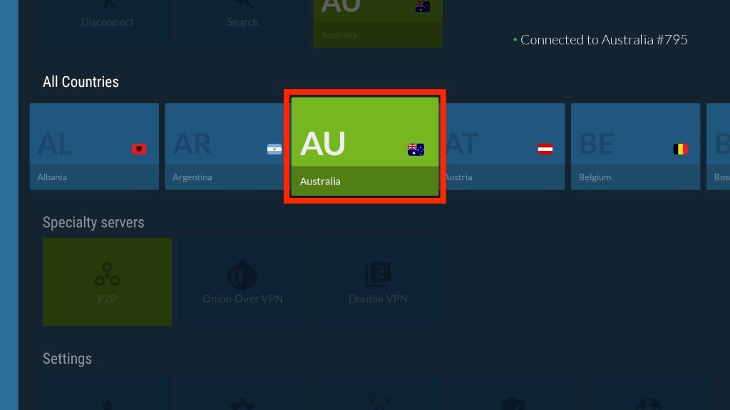 Country Change in NordVPN