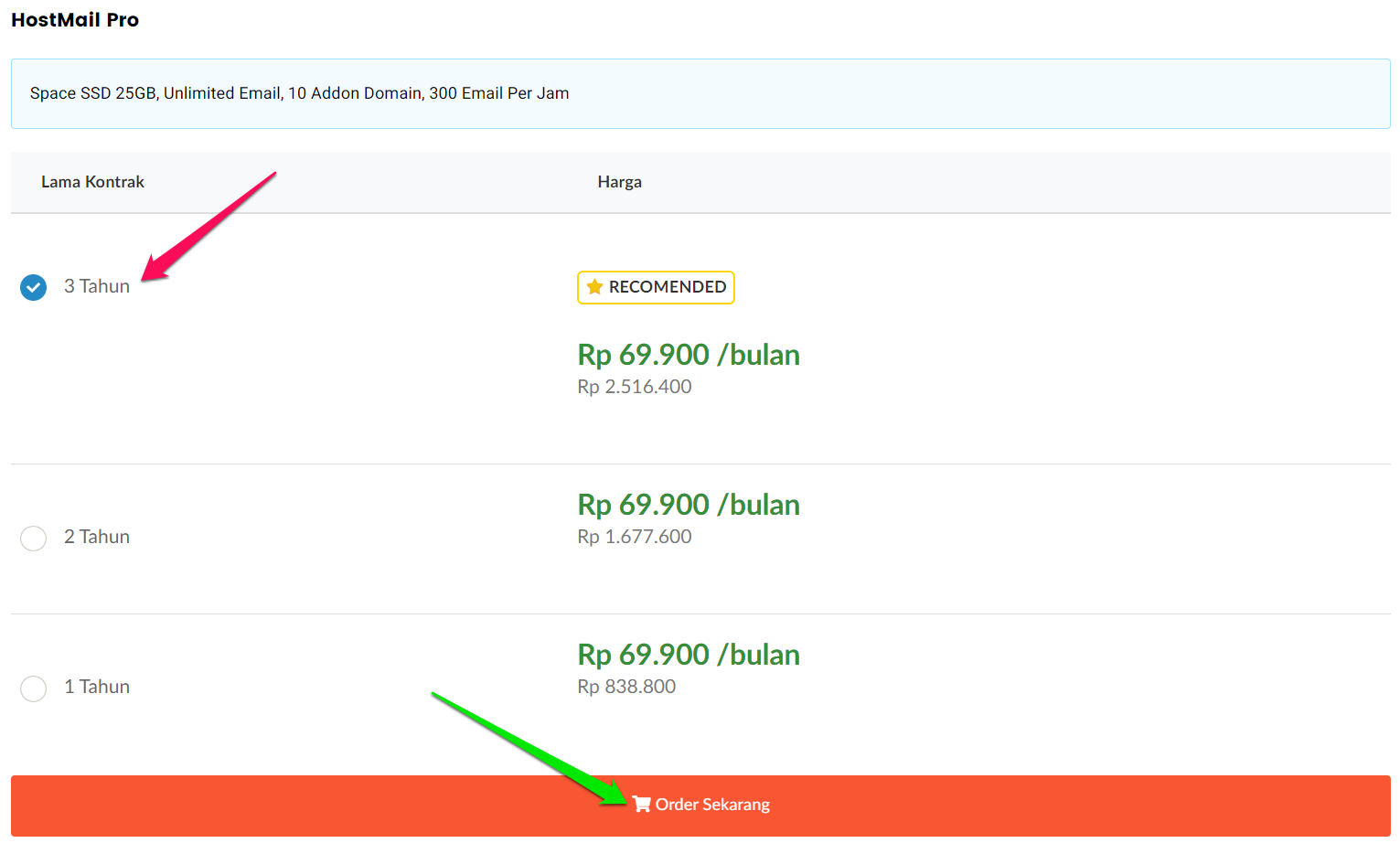 Cara Order Email Hosting IDwebhost