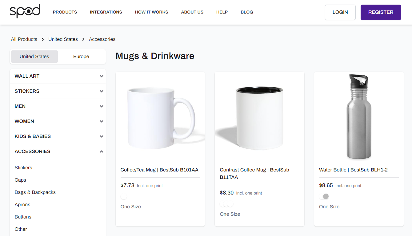 selling mugs online with SPOD