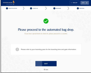 self service kiosk check in with singapore airlines