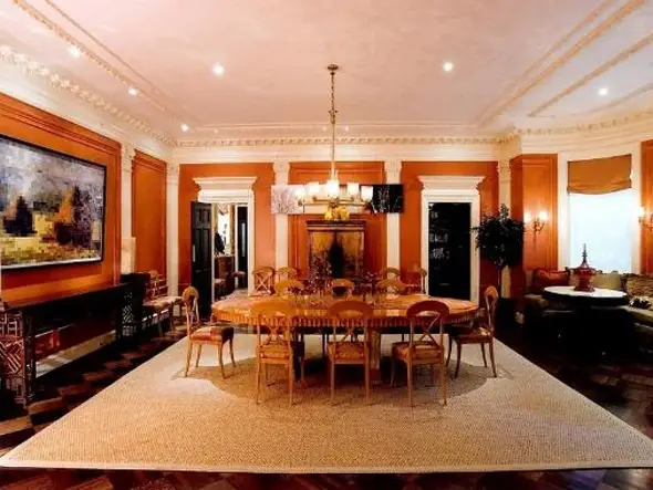 Dining room with a chandelier