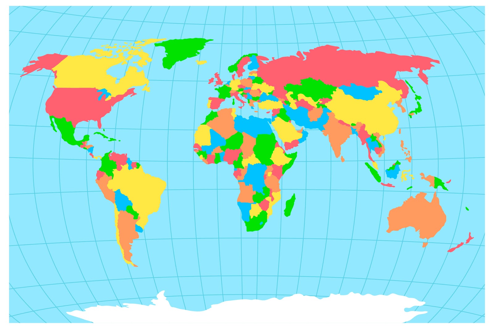 Mapa Mundo Sin Nombres ▷ Carte du monde à imprimer | Cartes de haute qualité【GRATUIT】