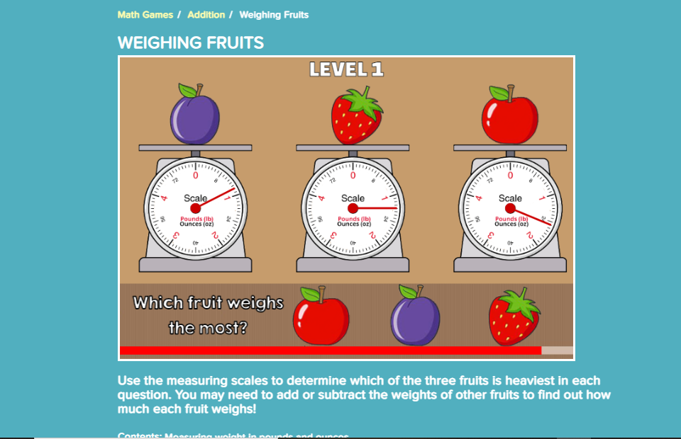 Fruit Weighing Game