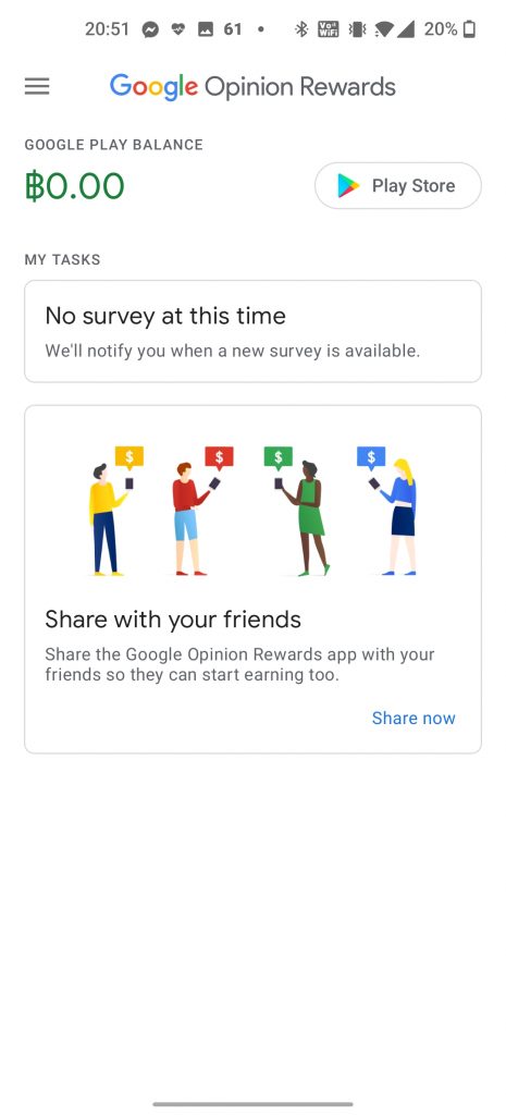 Google Opinion Rewards แค่ทำแบบสอบถามง่ายๆ ก็ได้เครดิตมาใช้แล้ว 02