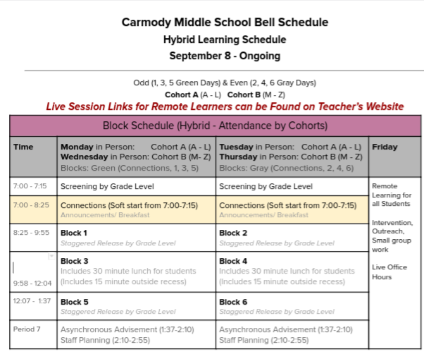 schedule schedule
