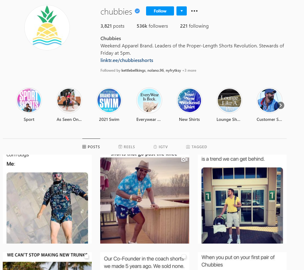 Best brands on Instagram: Chubbies