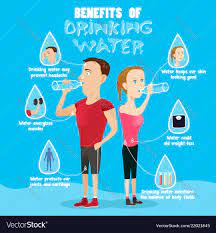 Benefits drinking water infographic Royalty Free Vector