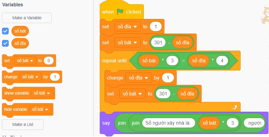 Giải bài toán tỏ tình trên Scratch