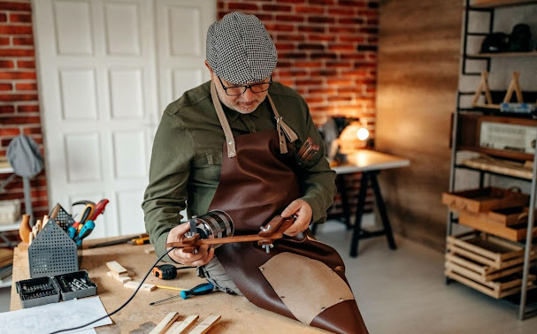 leather woodworkers apron