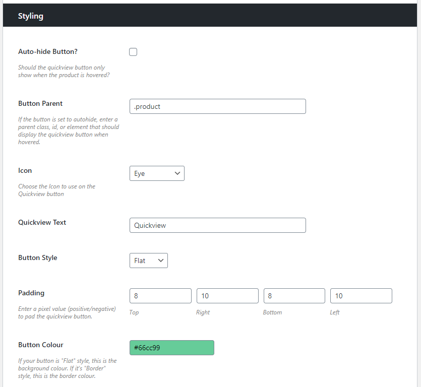 woocommerce quickview settings