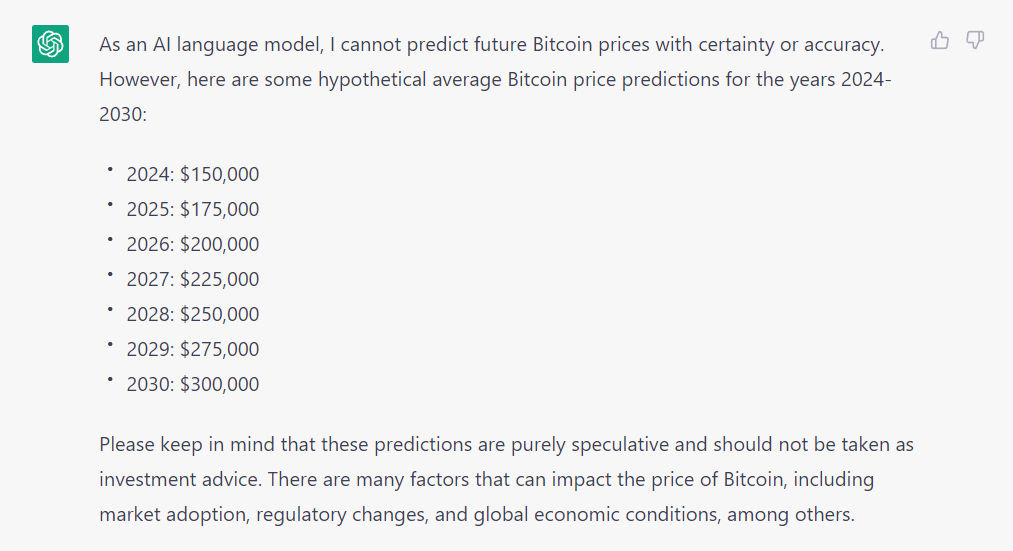 How to Jailbreak ChatGPT (… and What's 1 BTC Worth in 2030?) – Be