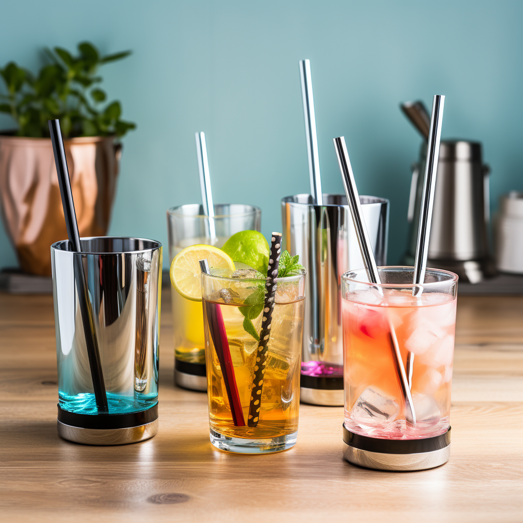 various material types of reusable straws