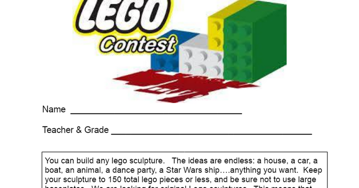 Lego Contest Entry Form