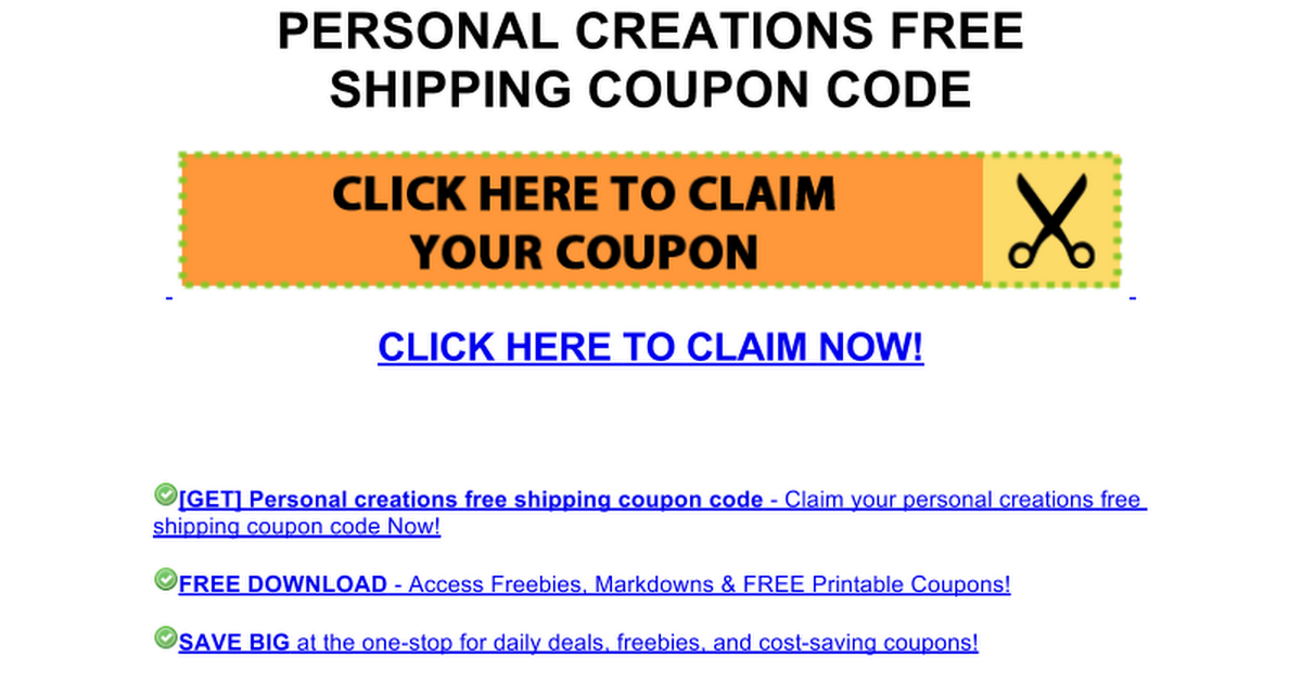 personal creations free shipping coupon code Google Docs