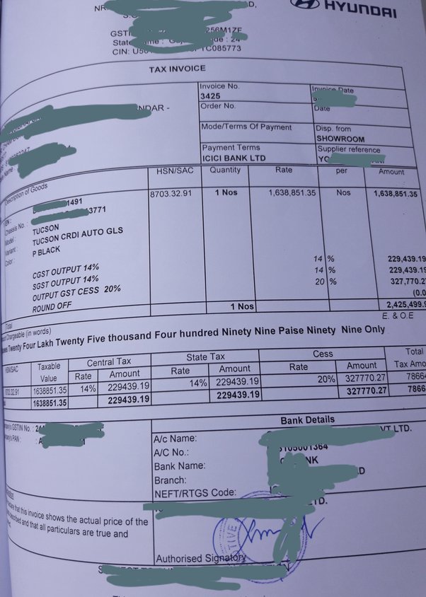  Invoice of Car Purchase