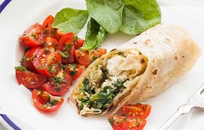 Frittata Squares with Spinach, Tomatoes, and Feta | Recipe | Breakfast  wraps recipes, Breakfast wraps, Wrap recipes