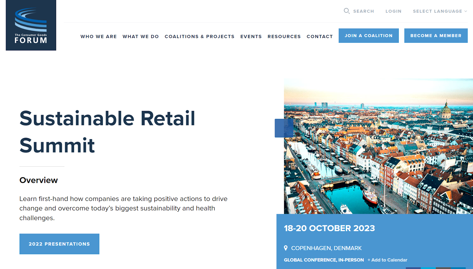 Sustainable Retail Summit website promotional banner