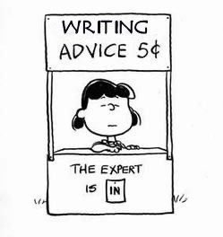 a comic where it says writing advice for 5 cent because that's what "just write" is worth.