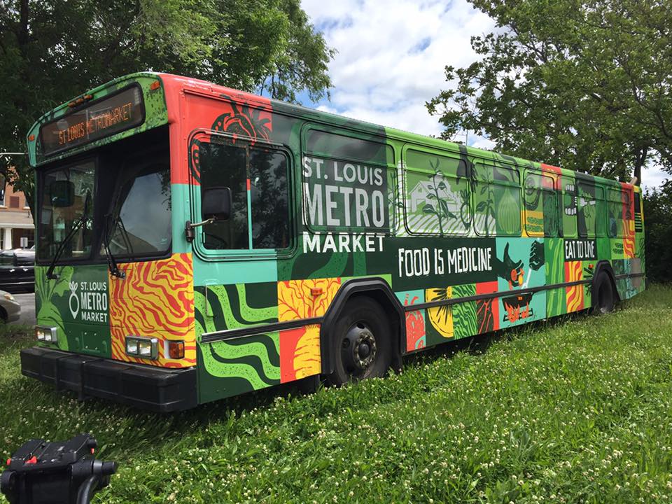 st louis metro market bus; a colorful mobile produce bus from st. louis