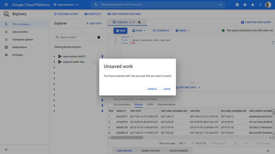 BigQuery new UI features