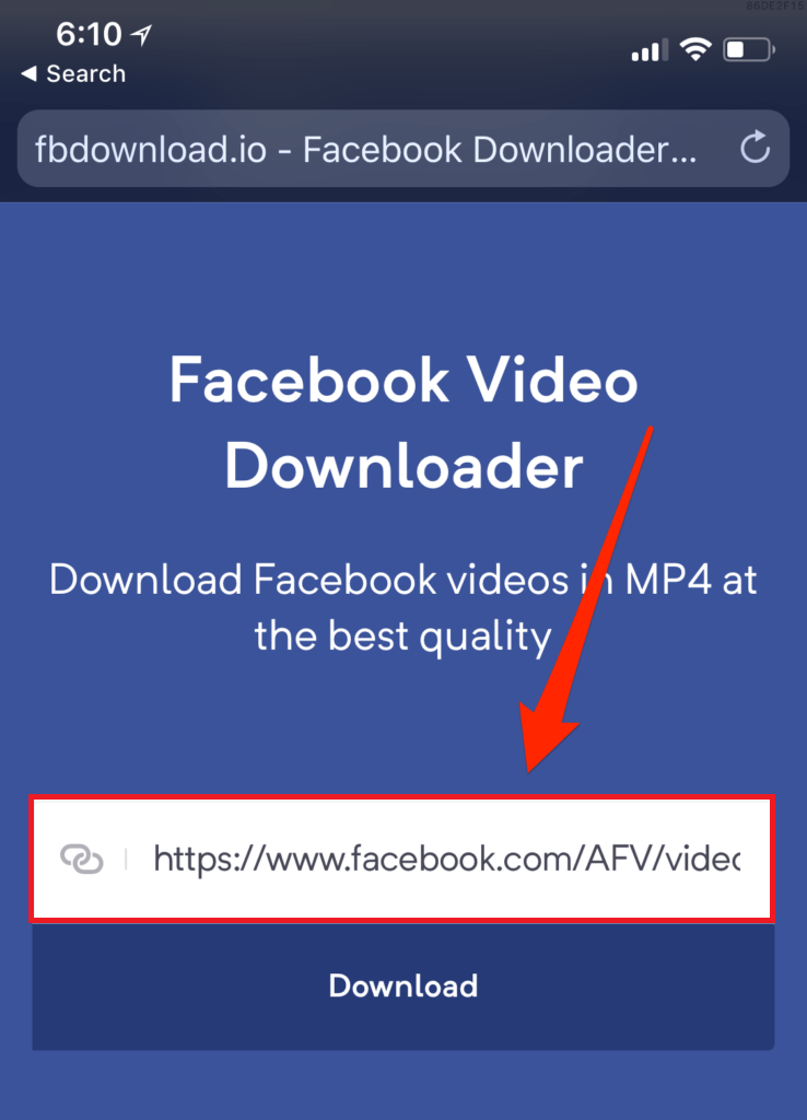 download videos from Facebook to iPhone -pate the video url
