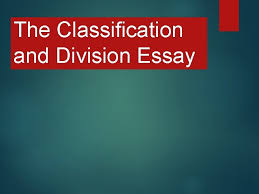 Classification and division essay