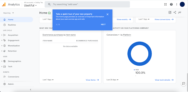 Google Analytics created an interactive product walkthrough to introduce recent changes