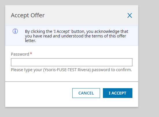 Accept offer screen