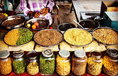 An assortment of peas and beans