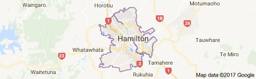 Map of Hamilton Central New Zealand