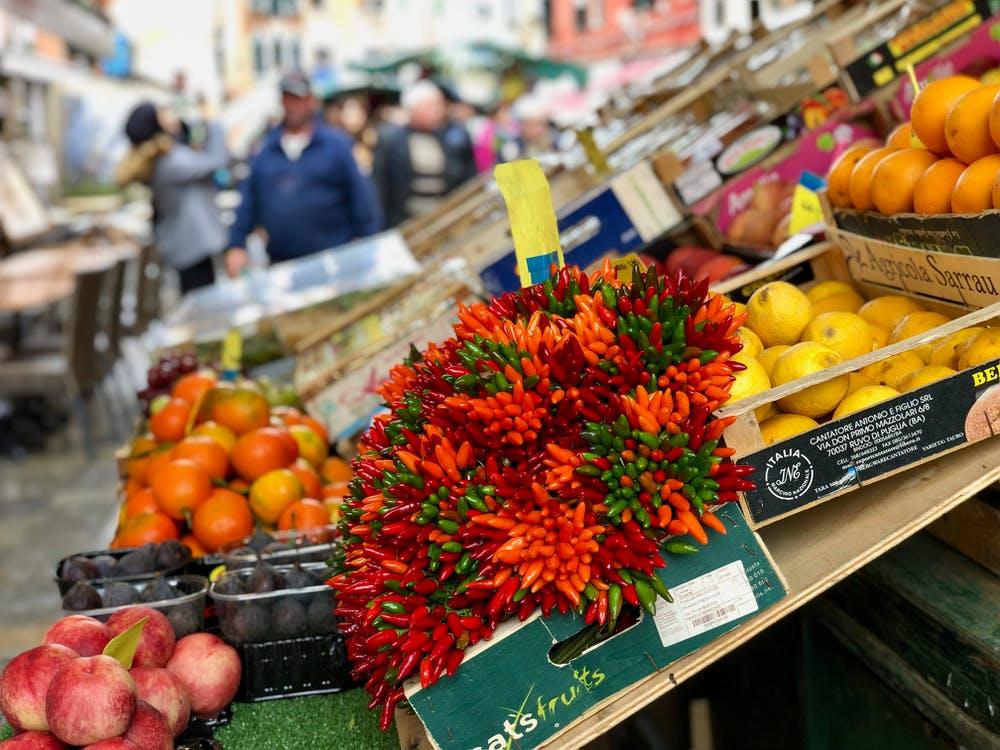 Photo of Assorted Vegetables and Fruits on Rack