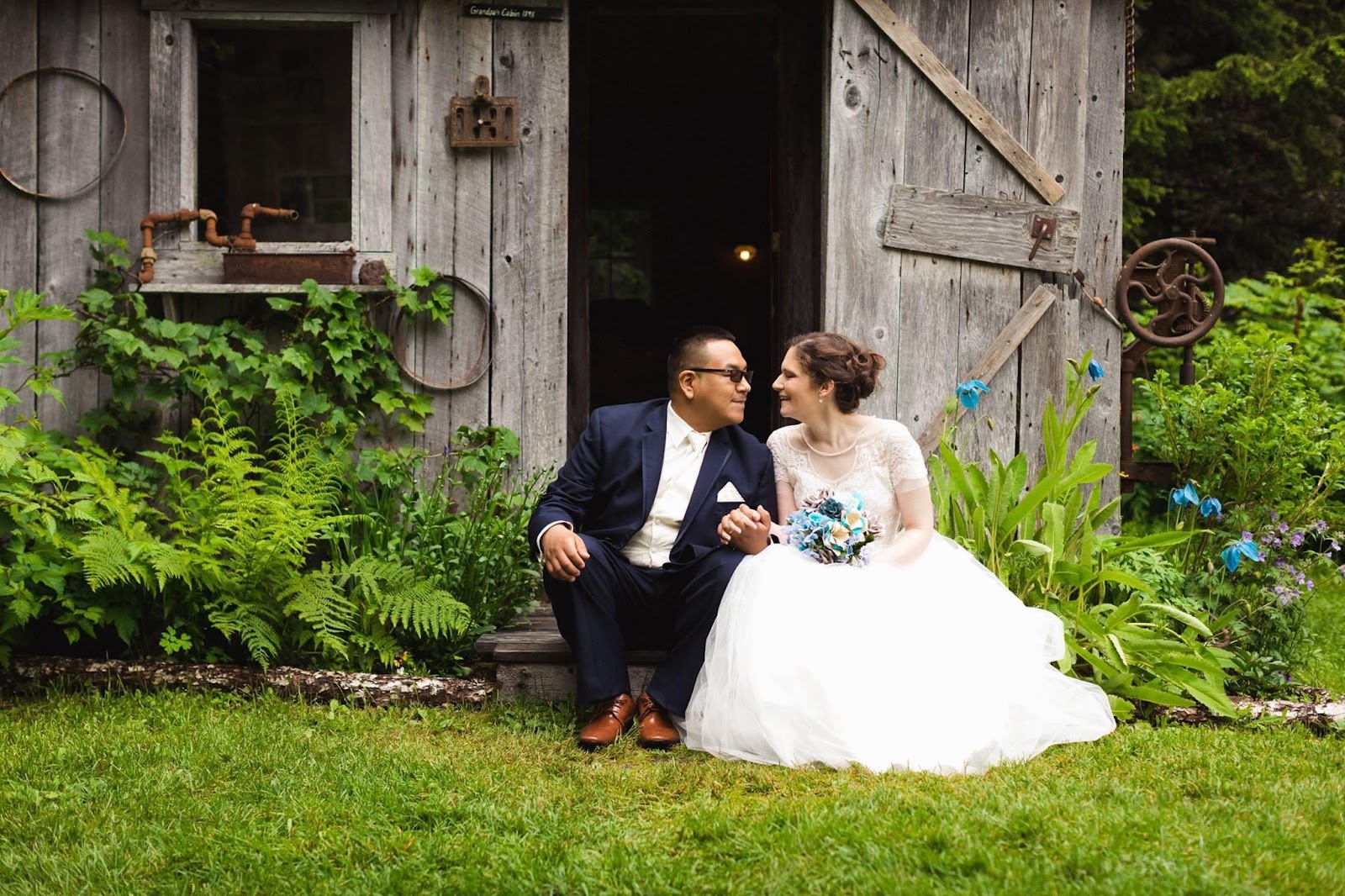 Christine and Tony on their wedding day